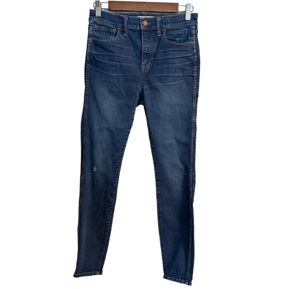 Madewell Womens Dark Wash Lightly Distressed High Riser Skinny Jeans Size 28 - Picture 1 of 10